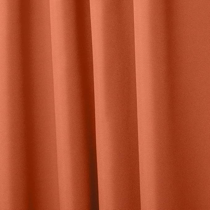 Exclusive Home Cabana Solid Indoor/Outdoor Light Filtering Hook-and-Loop Tab Top Curtain Panel Pair, 54"x96", Mecca Orange