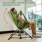 TIMBER RIDGE Hammock Camping Chair, Oversized Swinging Hammock Chair with Adjustable Back and Seat for Outdoor Lawn, Sports, Supports 400lbs, Green