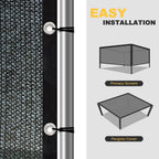 vicllax 90% shade cloth, 8x10ft durable black mesh, side view
