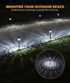 Super Bright Solar Lights Outdoor Waterproof-4 Pack, Dusk to Dawn Up to 12 Hrs Solar Garden Lights Outdoor Pathway Auto On/Off, LED Landscape Decorative Lighting for Walkway Patio Yard Outside