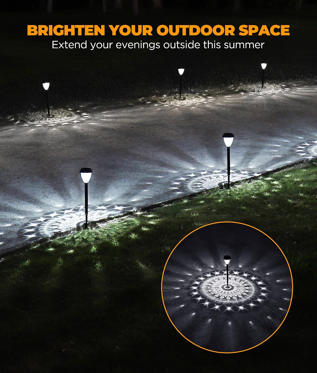 Super Bright Solar Lights Outdoor Waterproof-4 Pack, Dusk to Dawn Up to 12 Hrs Solar Garden Lights Outdoor Pathway Auto On/Off, LED Landscape Decorative Lighting for Walkway Patio Yard Outside