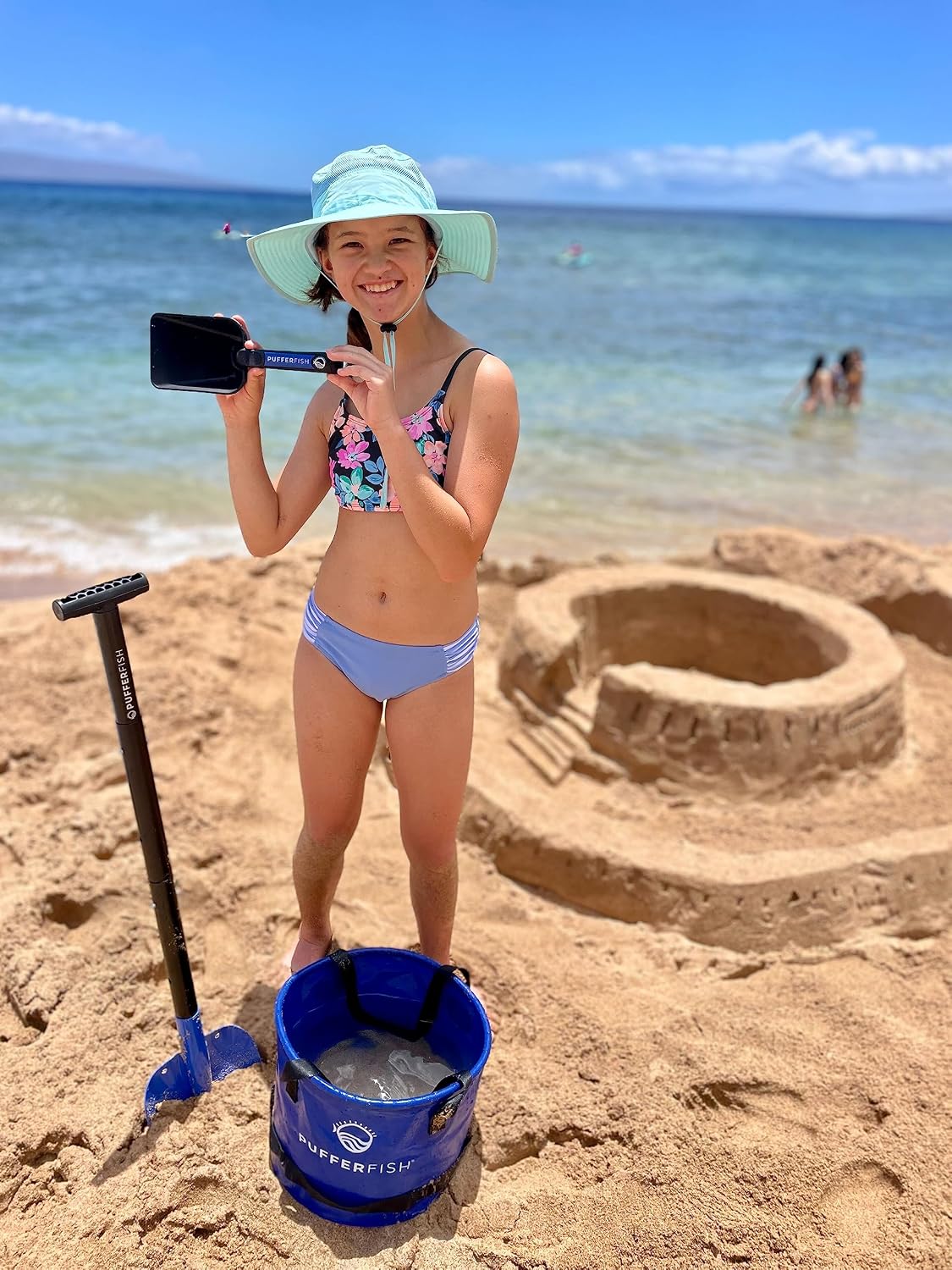 pufferfish sand castle kit - pro-quality tools for showing dimensions