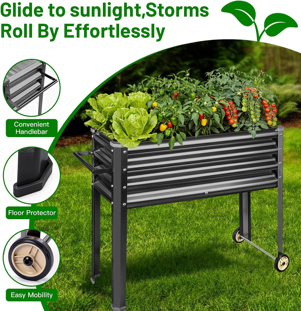 land guard 2 pack galvanized raised garden bed on a desk or shelf