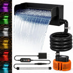 All-in-1 Pond Waterfall Spillway Kit, 12" Stainless Steel | 304 stainless steel spillway, 660 GPH pump, 8 ft lift, easy setup, steady flow, quiet, 10 FT hose, for pond, garden, backyard