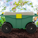 rolling garden cart with seat - plastic storage, view 9