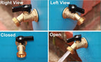 RBS005T LF Brass Rain Barrel Spigot (½” NPS, LF Compliant, Quarter Turn Ball Valve with Plastic Wrench/Nut Holder and Option to Install on Closed Top Barrel with Bung Hole)
