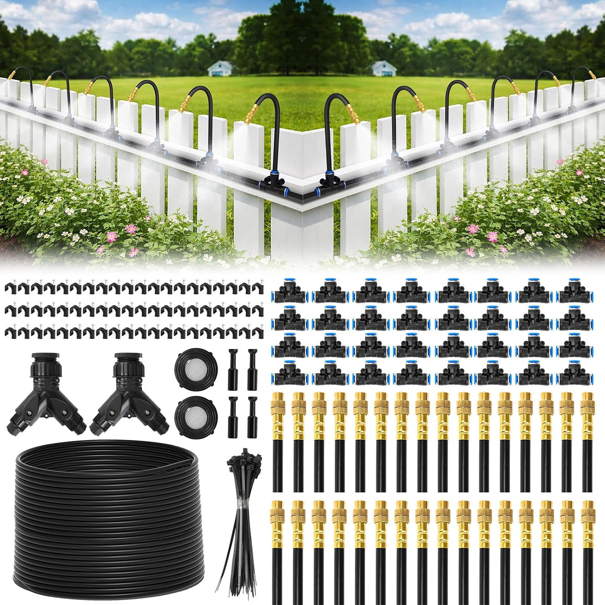 bluepro 200ft drip irrigation system with 360° adjustable, main product view