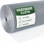 Hardware Cloth 1/2in 24inx50ft Hot Dip Galvanized 19 Gauge Chicken Wire | Fencing Roll Poultry Animal Netting Cage Screen Chicken Coop Accessories Garden Plant Supports
