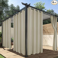 HolidayIdeas Outdoor Curtains for Patio Waterproof, 4 Panels - 54 x 95 Inch - Privacy Protection & Light Filtering Curtains Taupe Grommet Outside Curtains for Porch, Gazebo, Pergola, Backyard