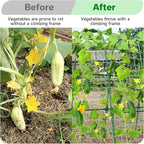 Cucumber Trellis for Raised Bed, U-Shape Garden Trellis for Climbing Plants Outdoor, Metal Arch Trellis for Vegetables, Plant Support for Tomato, Pea, Zucchini (47.2" L×30" W×47.2" H-Medium)