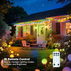 Outdoor String Lights, 25ft 20 LED Bulbs Hanging Patio Lights Dimmable with Timer & Remote, Globe Bulb Shatterproof & Waterproof for Outdoor Indoor Backyard Balcony Decor - Warm White & Multi