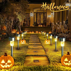 GIGALUMI 16 Pack Solar Path Lights Outdoor,Solar Lights Outdoor Waterproof,Stainless Steel LED Landscape Lighting,Solar Garden Lights for Driveway,Pathway,Patio,Yard