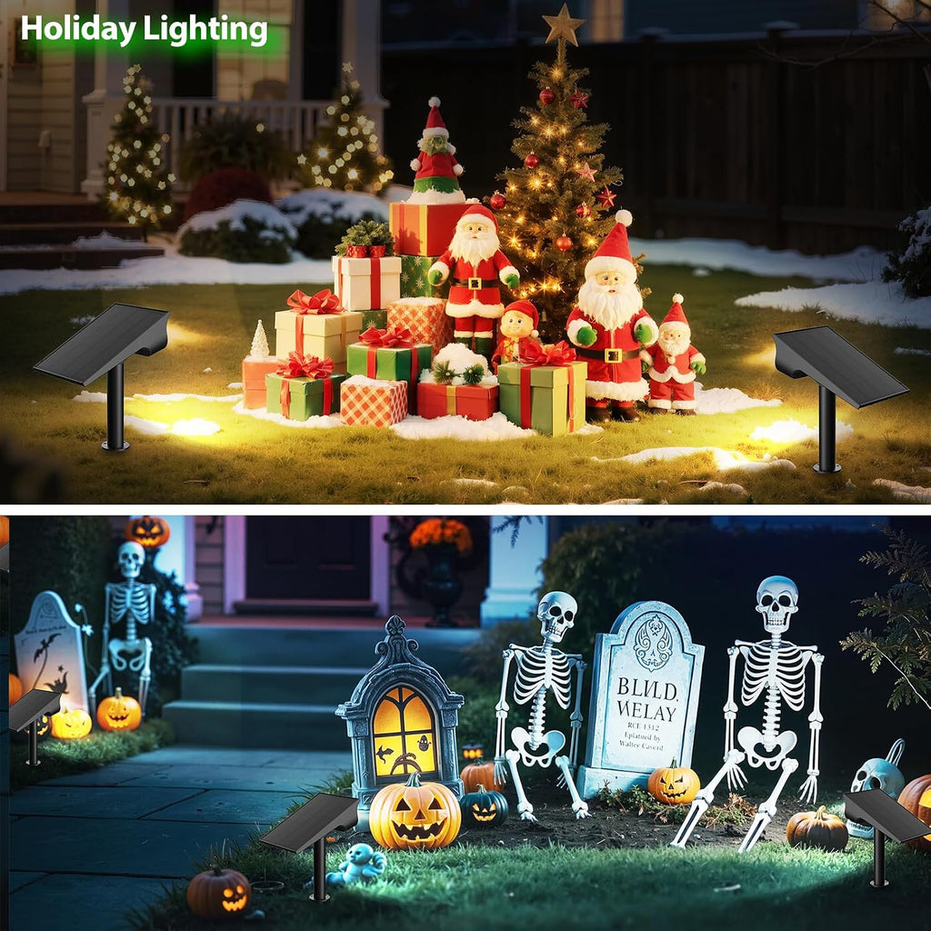 Lightonight Solar Spot Lights Outdoor 4 Pack | 3 Color Temperatures, Remote Control Landscape Spotlights for Tree, Garden, Pathway, House, Yard, Driveway