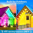 60ft Permanent Outdoor Light, RGB Outdoor eave Lights with APP & Remote Control,Music synchronisation IP67 Waterproof LED eave Light,Suitable for Party, Daily,Halloween,Christmas,Rooftop,Garden,Patio