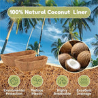 2 Pcs 30 Inch Trough Coco Liner for Window Box, 100% Natural Half Moon Coconut Coir Planter, Replaceable Coconut Fiber Liner for Window Boxes & Fence Flower Baskets (2, 30 inch)