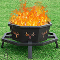 boinn 35 inch octagonal outdoor fire pit, fire, main product view