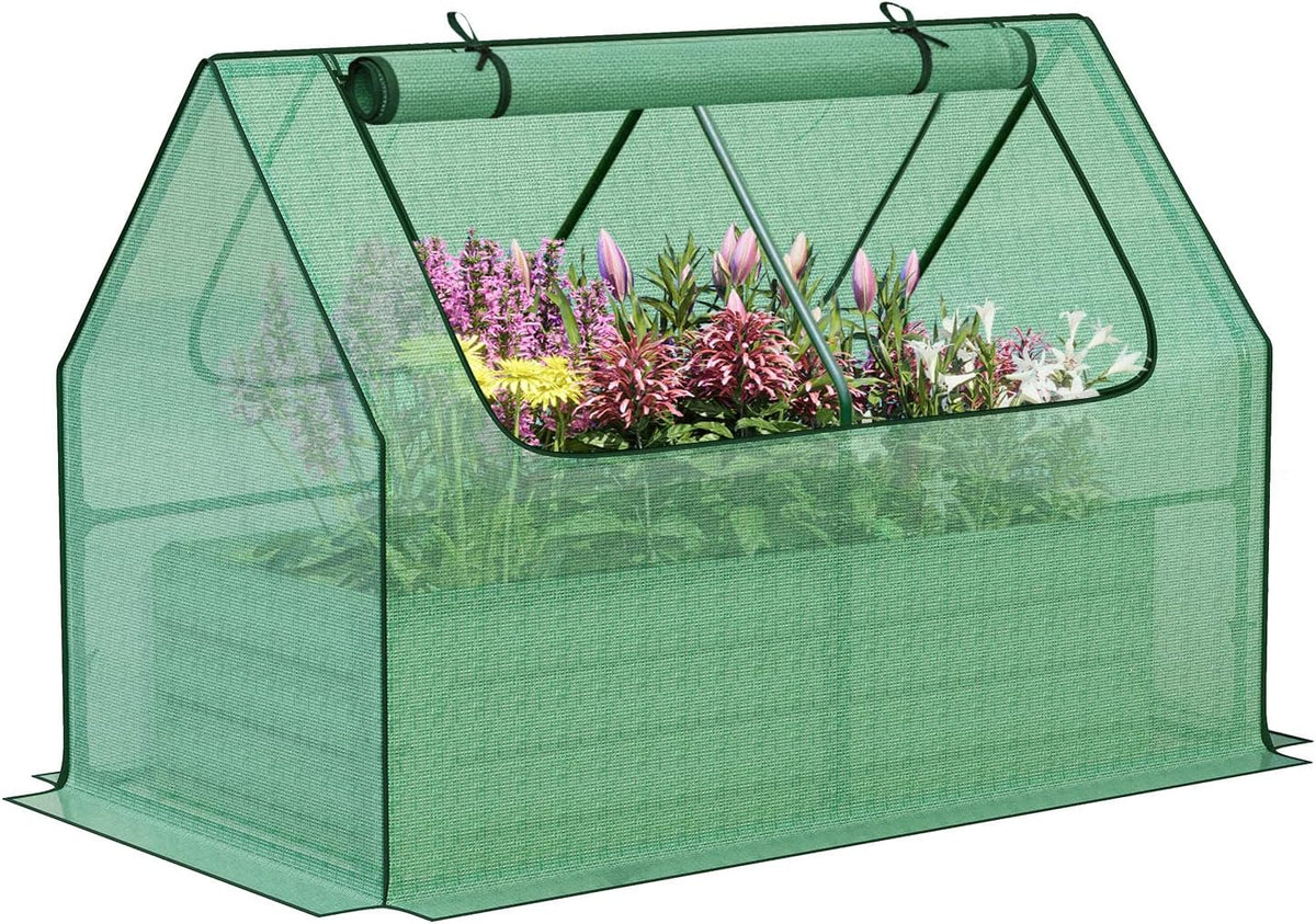 aoodor raised garden bed kit, 4x2x1 ft galvanized, main product view