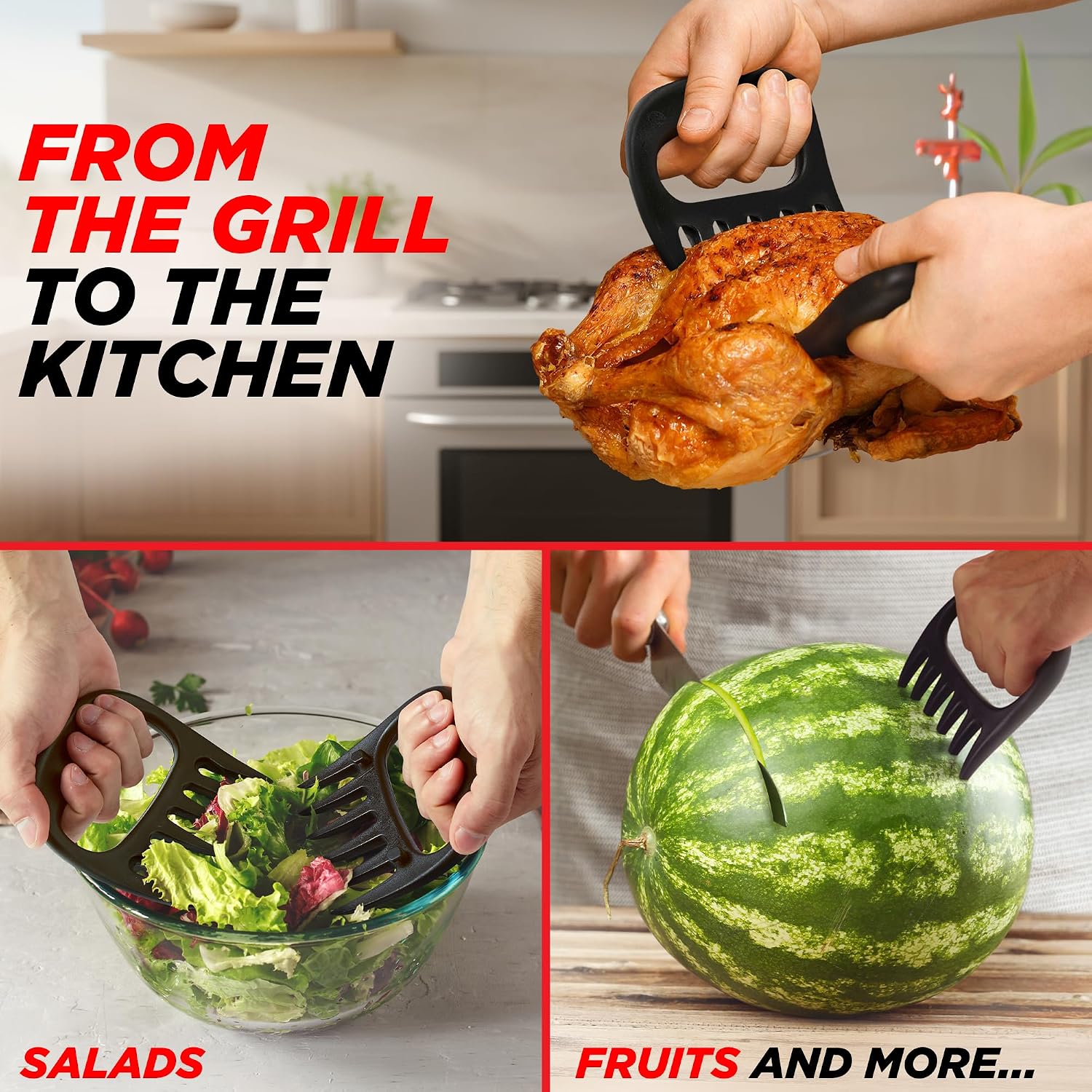 Alpha Grillers Meat Shredder Claws BBQ Pulled Pork Bear Claws for Shredding | Smoker & Grilling Accessories, Chicken Shredder Tool, Pork Pulling Gift for Men