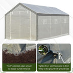 outsunny 20' x 10' x 9' walk-in greenhouse showing dimensions