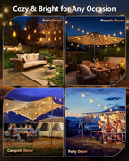 Brightown 76FT Solar String Lights Outdoor Waterproof with Remote, 23+1 LED Shatterproof Bulbs, Dimmable & Timable, 3 Light Modes - Commercial Grade Patio Lights for Garden Backyard Party Decor