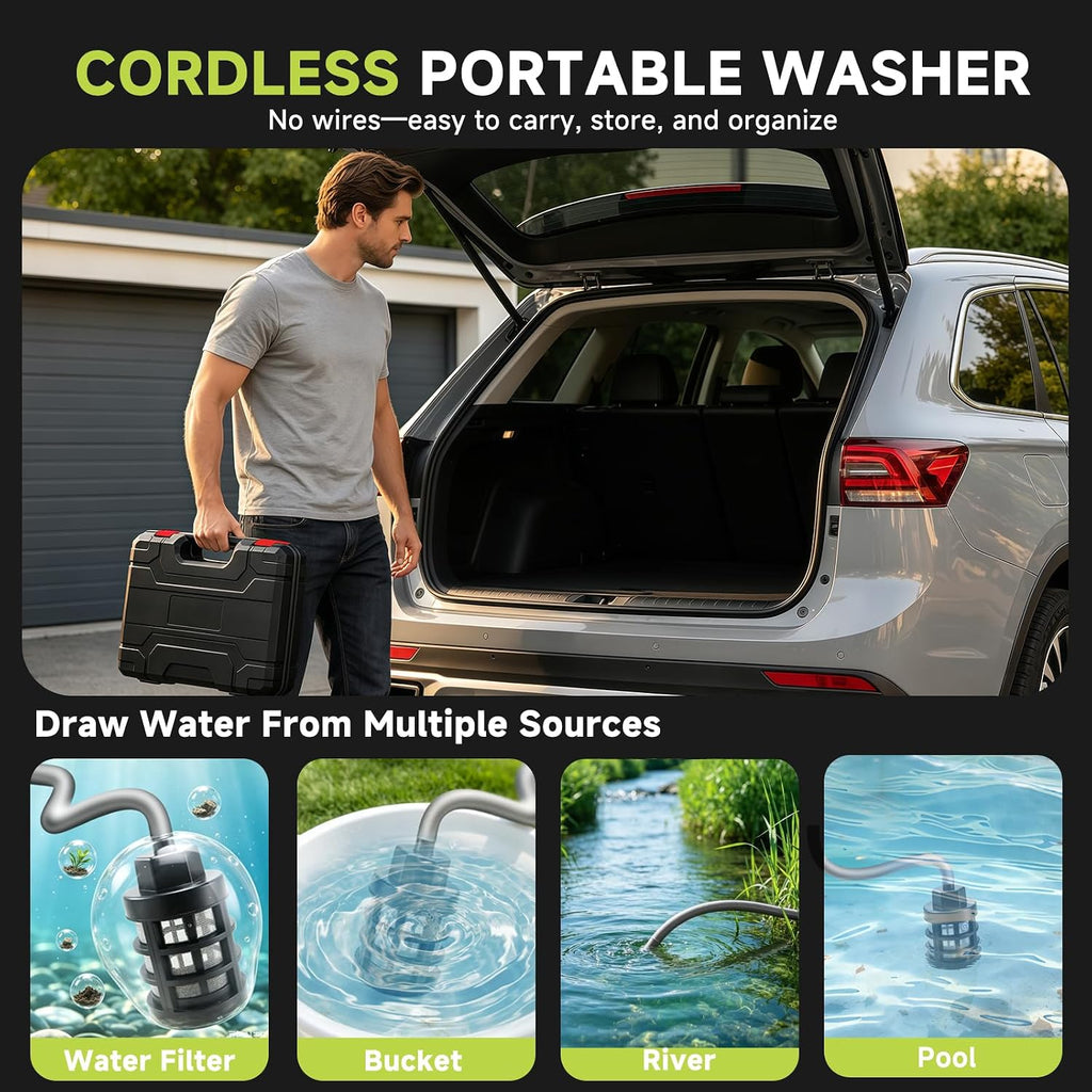 cordless portable washer battery operated, 800 psi portable showing dimensions