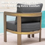 Outdoor Furniture Set, 2Pcs Patio Armchairs, Metal Modern Outside Furniture with 6'' Thick Cushions, Outdoor Conversation Set Balcony Chairs for Backyard, Porch,Deck, Grey