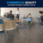 Flash Furniture Hercules Series Plastic Folding Chair - Blue - 4 Pack 650LB Weight Capacity Comfortable Event Chair-Lightweight Folding Chair