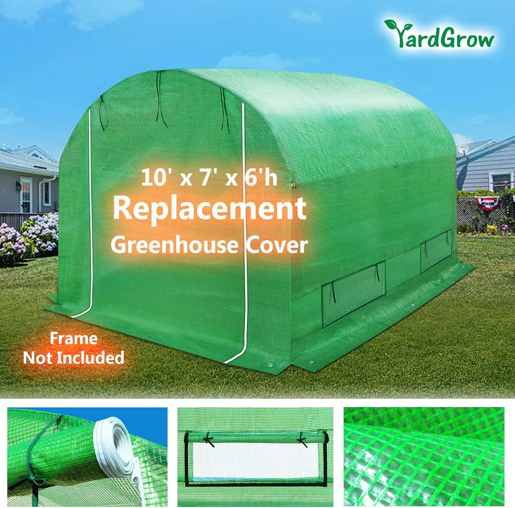 yardgrow greenhouse replacement cover larger walk in outdoor, close-up detail