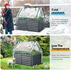 quictent 4x3x2ft galvanized raised garden bed with cover shown in use