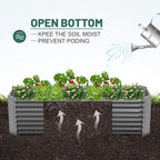 Land Guard 6×3×2 ft Galvanized Raised Garden Bed Kit, Galvanized Planter Raised Garden Boxes Outdoor, Large Metal Raised Garden Beds for Vegetables(Grey)…