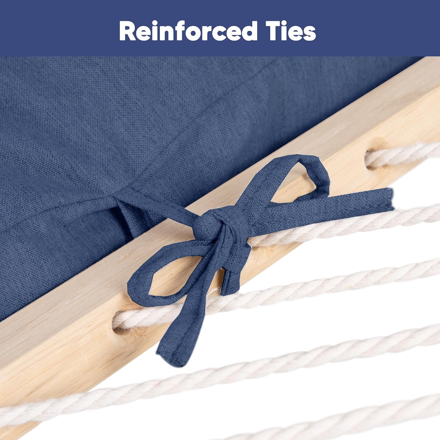SUNCREAT Detachable Extra Large Outdoor Hammock Pillow with Ties, Navy