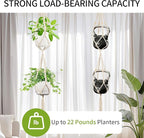 Macrame Plant Hanger - Fits 4 to 8 inches Pots for Indoor Outdoor, 49 Inch, Set of 2, Ivory (POTS NOT Included)