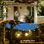 Solar Hanging Lights Outside,Outdoor Lanterns Waterproof Garden Mom Gifts | 20×7.9In Bronze Metal ,Individual Hang,Crackle Glass,8-10Hrs,Patio Tree Decor,Yard Decorations,Wall Art,Vintage Gift for Mom