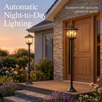 pasamic solar post lights outdoor, 2-pack 63" solar, close-up detail