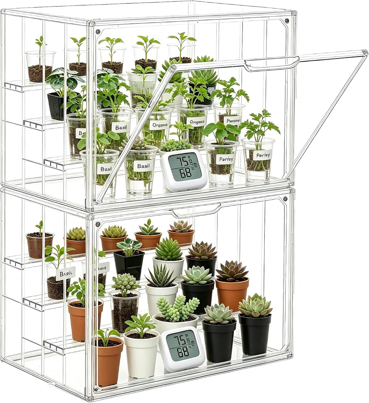 mini greenhouse indoor with magnetic door, m-4tier-2pcs, main product view