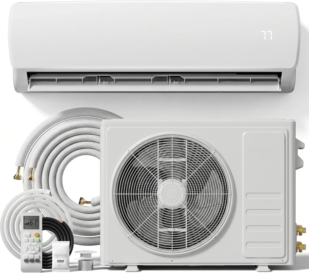 mepty 12000btu mini split ac/heating system, 19 seer2, main product view