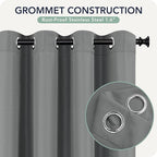 Gazebo Curtains Outdoor Waterproof 6 Panels - Windproof, Privacy, Weatherproof Outside Drapes for Patio Pergola Porch, Grommet Top and Tab Bottom Drape, 54x95 Inch, Grey