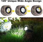 Solar Garden Rock Lights Outdoor - IP65 LED Waterproof Solar Spotlight, Solar Powered Landscape Lights Decorative Garden Stone Light for Pathway, Walkway, Yard, Patio (4 Pack)