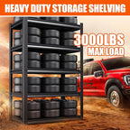 Garage Shelving-2050 lbs 5 Tier Storage Shelves,Adjustable Heavy Duty Metal Shelving Unit and Storage Large Rack,Utility Steel Shelf for Warehouse Industrial Pantry Basement Organizers 71"x46"x20"