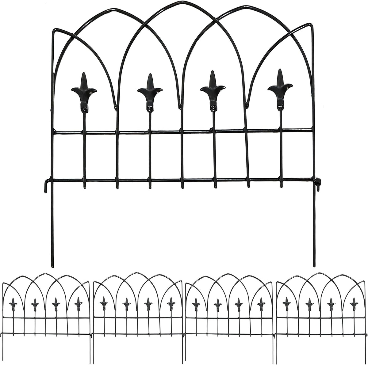 sunnydaze no dig decorative garden fence border, 5, main product view