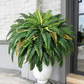 MARTINE MALL 48 inch Fake Ferns Artificial Ferns for Outdoors Look Real, 88 Branches Large Faux Boston Fern for Outdoor Planter Realistic UV Resistant Hanging Artificial Fake Plants for Porch Patio