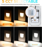 CLOUDY BAY 120V Dimmbale 5 Color LED Indoor Outdoor Step Light,2700K/3000K/3500K/4000K/5000K 3W 70lm,Stair Light,White,6 Pack