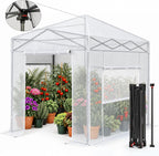crown shades walk-in 8x6 pop up portable greenhouse,white, main product view