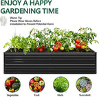Vengarus 6x3x2FT Galvanized Raised Garden Bed Kit, Deep Root Planter Box for Vegetables, Flowers, Herbs, and Succulents - 269 Gallon Capacity,Black