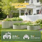 KING BIRD Raised Garden Bed Kit 2025 Upgraded 10-Minute Assembly Galvanized Planter Garden Box Outdoor for Gardening, Vegetables, Flowers, 47x24x12 in, Olive Green