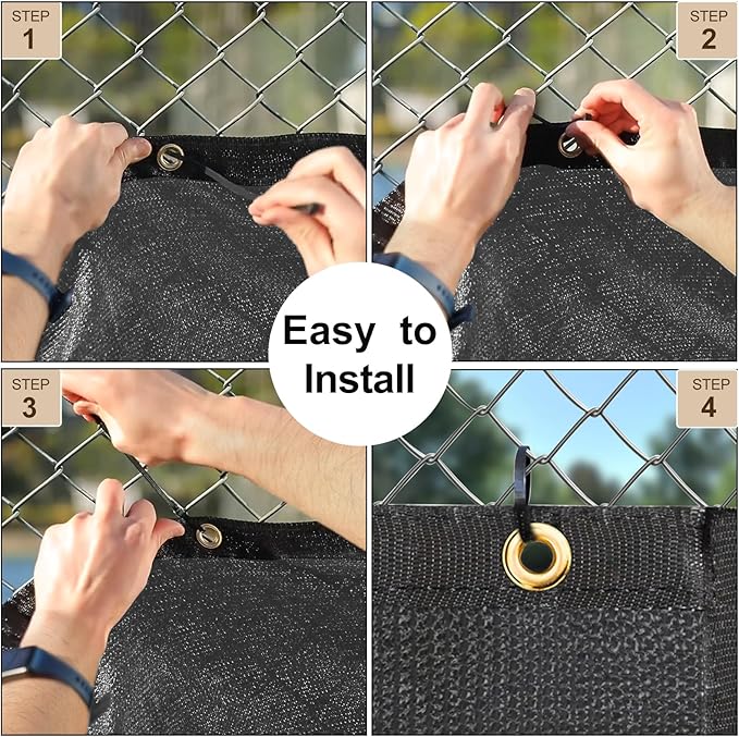 UPGRADE Privacy Fence Screen 6'x3' Dark Grey Outdoor 90% Visibility Blockage 170 GSM Mesh Shade Cover Panels for Backyard,Balcony,Home Decoration with Zip Ties,Customized Avaliable