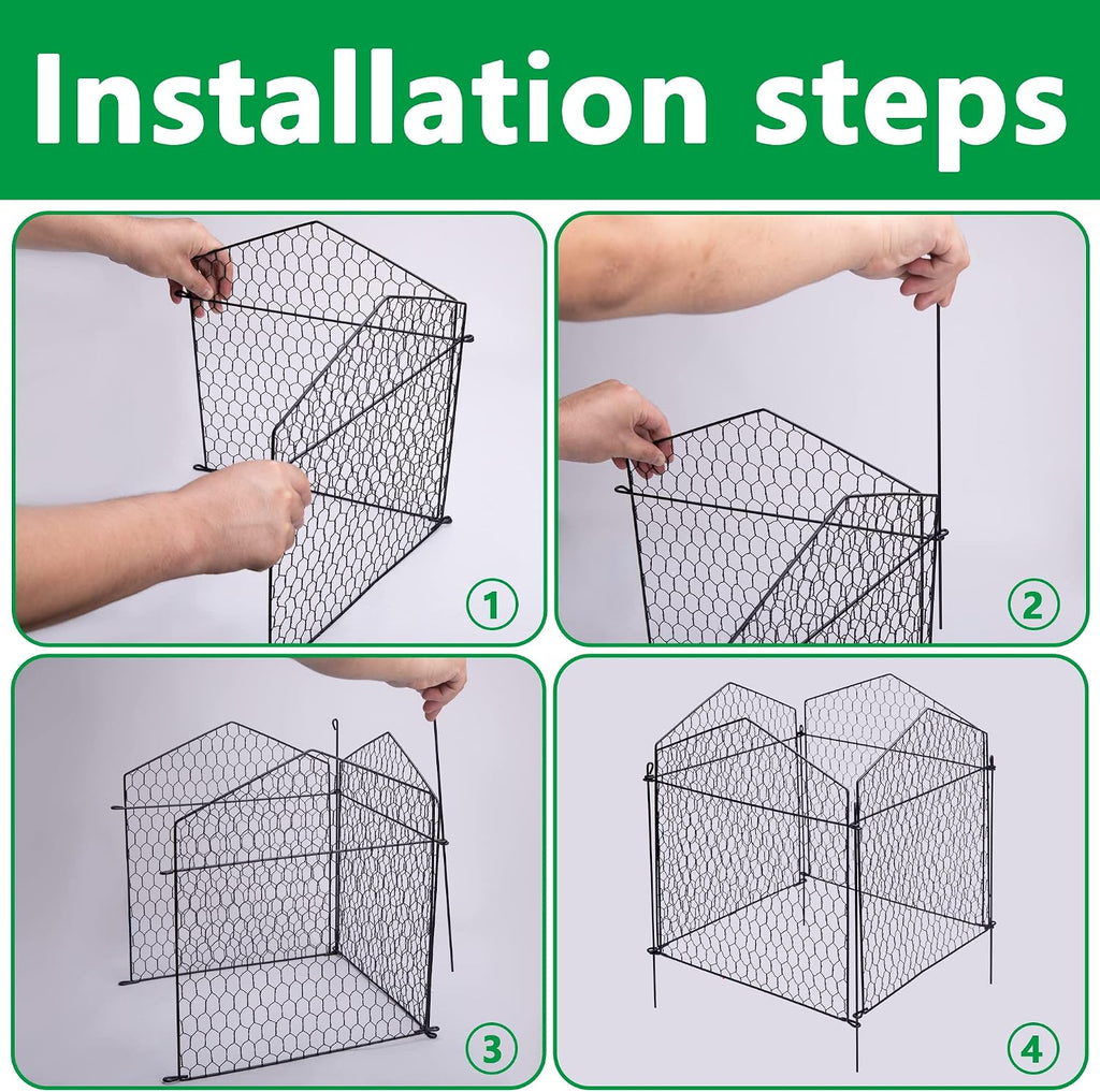 decohs 4 packs chicken wire cloche plant protectors, side view