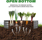 Galvanized Raised Garden Bed for Outdoor: 4X2X1ft Durable Metal Vegetable Plant Container Kit - Oval Planter Box for Gardening Flower Trough （2 Pack）