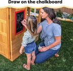 kidkraft modern outdoor wooden playhouse with picnic table, view 12