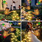 Solar Lights Outdoor Waterproof Garden Decor,Solar Watering Can Lights Hummingbird lanterns,Birthday Gifts for Mom Women,Decorative Outside Metal Hanging Fairy String Light for Yard Art Patio Porch